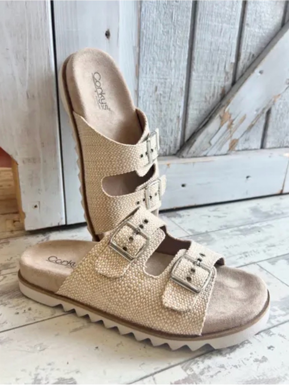 Corkys Dash Rafia Sandals